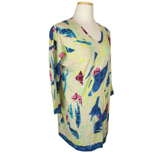 ISSEY MIYAKE Multicolor Pattern Oversized Cotton Blend T-Shirt 2 26807123
