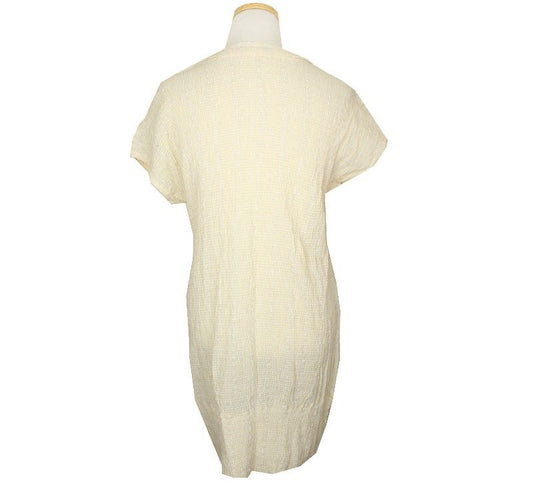 ISSEY MIYAKE Issey Heart Light Yellow Crinkled Pearl Dress Top 44 55 26807150