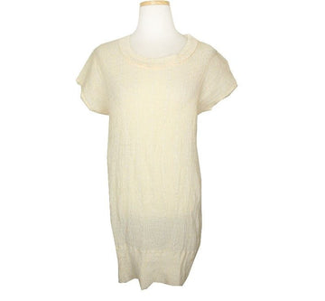 ISSEY MIYAKE Issey Heart Light Yellow Crinkled Pearl Dress Top 44 55 26807150