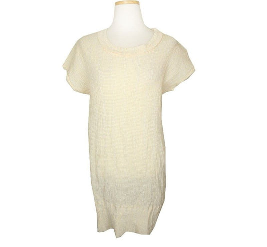 ISSEY MIYAKE Issey Heart Light Yellow Crinkled Pearl Dress Top 44 55 26807150