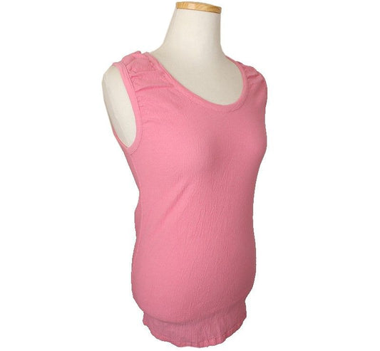 ISSEY MIYAKE IsseyME Pink Ruched Cotton Sleeveless Top F 26807243