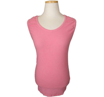 ISSEY MIYAKE イセイME ピンク シャーリング コットン ノースリーブ トップ F 26807243