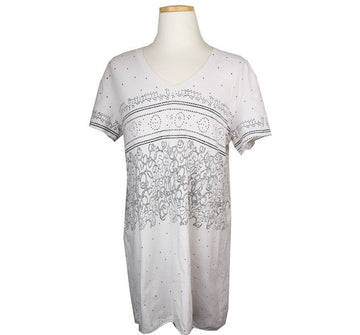 ISSEY MIYAKE Issey Hart Weißer Druck V-Ausschnitt Baumwoll-T-Shirt 2 26807143