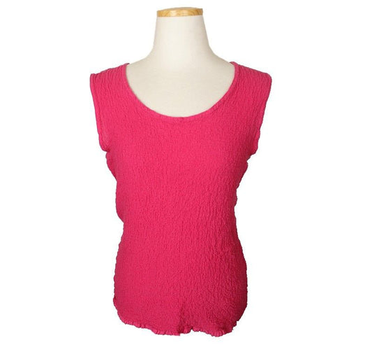 ISSEY MIYAKE Issey ME Deep Pink Crinkled Cotton Tank Top F 26807332