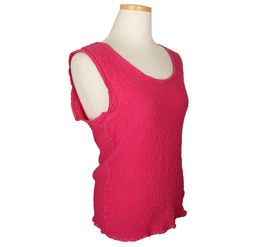 ISSEY MIYAKE Issey ME Deep Pink Crinkled Cotton Tank Top F 26807332