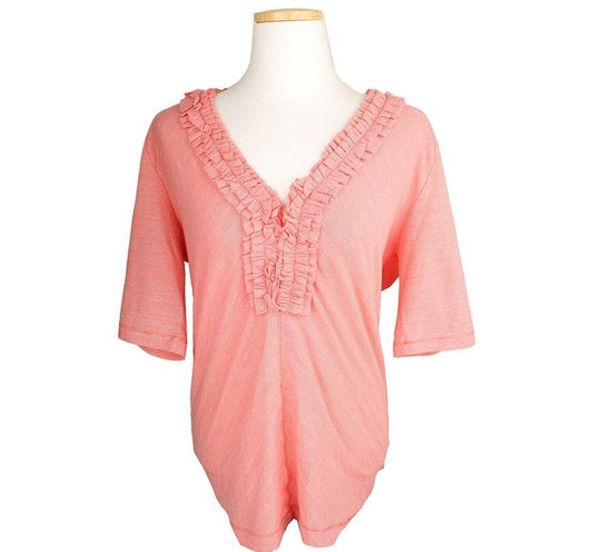 Oilily Pink Diagonal Stripe Frill Top L 26807582