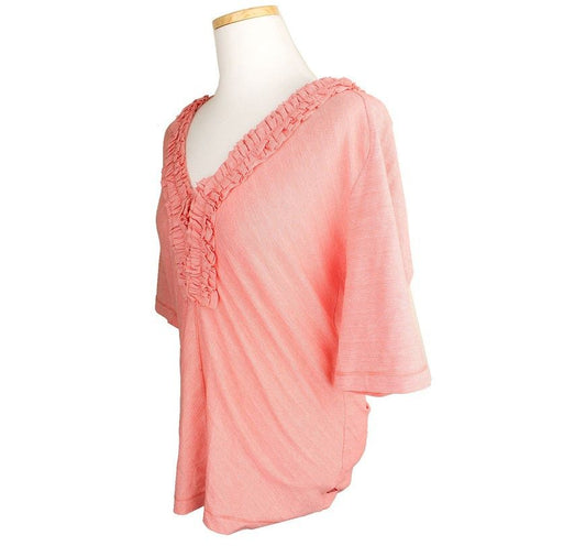 Oilily Pink Diagonal Stripe Frill Top L 26807582