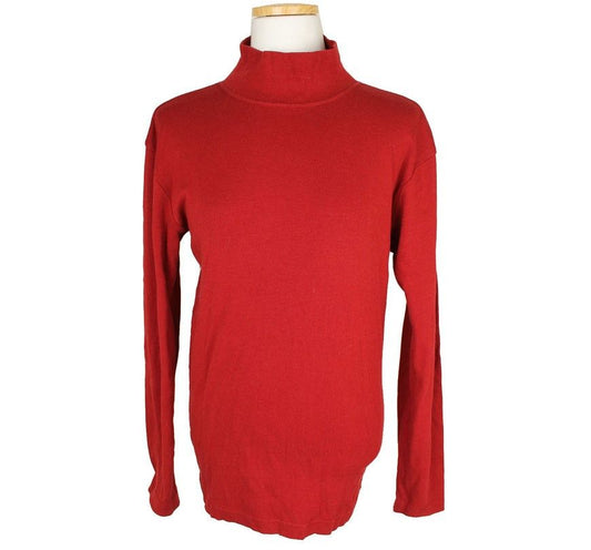 ISSEY MIYAKE Red Polo Ribbed Top M 26807650