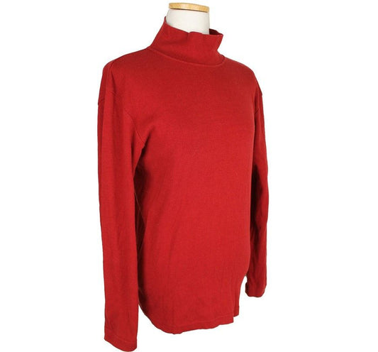 ISSEY MIYAKE Red Polo Ribbed Top M 26807650