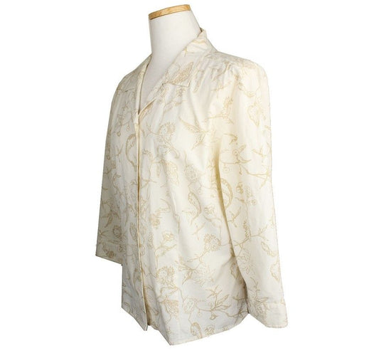 Aigner Ivory Flower Pattern Shirt 46 26809131