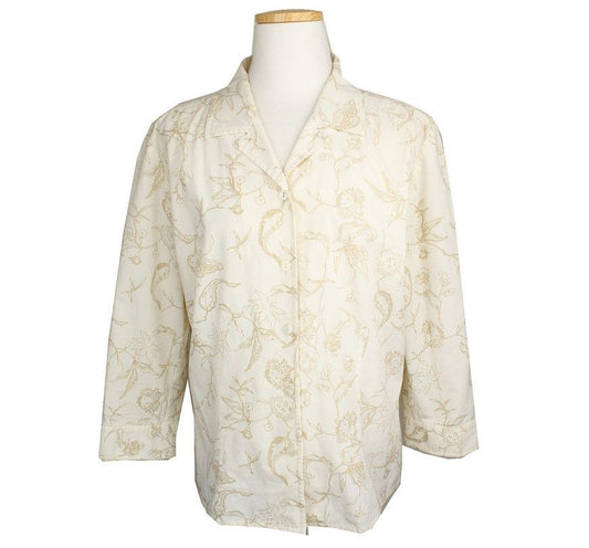 Aigner Ivory Flower Pattern Shirt 46 26809131