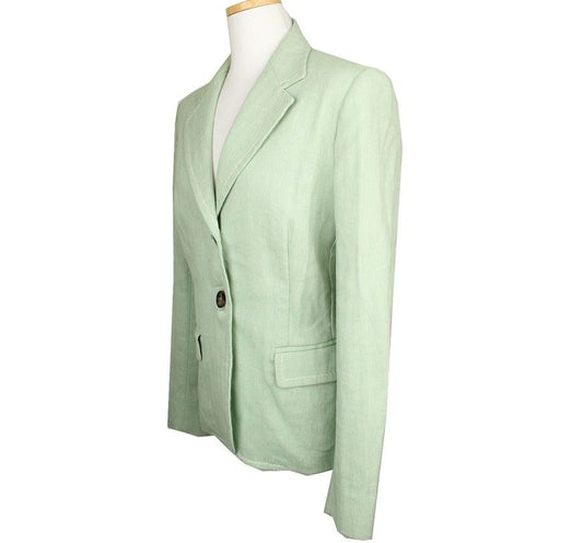 MAXMARA Wochenende hellgrün gestickte Leinenmischung Jacke 42 26810083