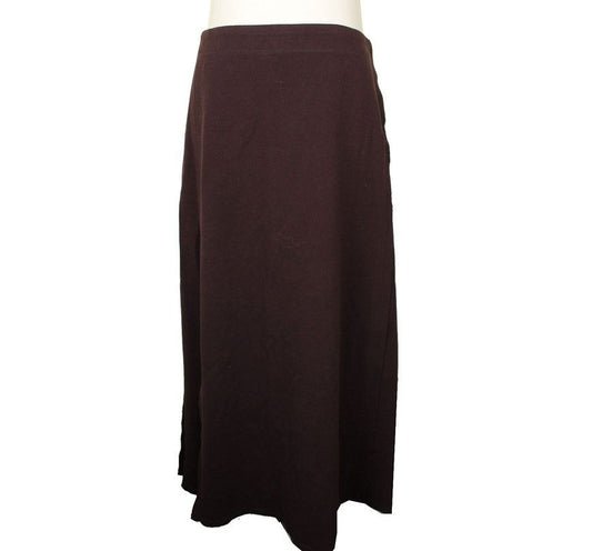 ISSEY MIYAKE FETE Chocolate Brown Slit Cotton Skirt 2 26809193