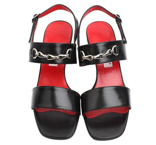 Celine Black Square-Toe Sandals 37 12 32234915