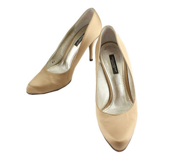 DOLCE & GABBANA ゴールドベージュ サテン プラットフォーム シューズ 37 26810759