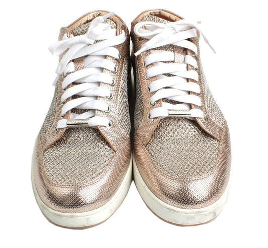 Jimmy Choo Metallic Pink Gold Sneakers 40 26807622