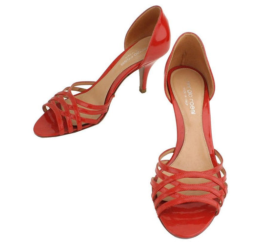 SERGIO ROSSI Rote Lack-Webriemen-Pumps 36,5 26810957