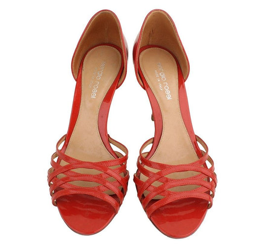 SERGIO ROSSI Rote Lack-Webriemen-Pumps 36,5 26810957