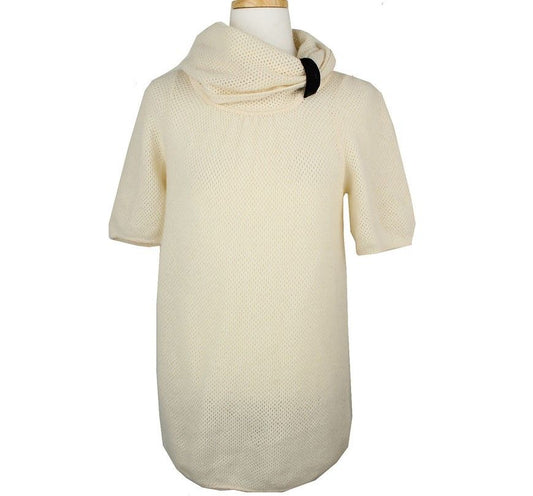 MARC JACOBS Markenlose ivory Rollkragen Wollkaschmir Strick S 26810009