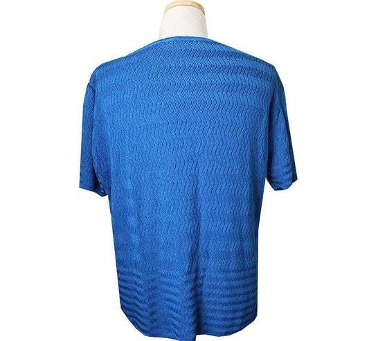 Missoni Blue Knit Short Sleeve Top 55 66 30370946