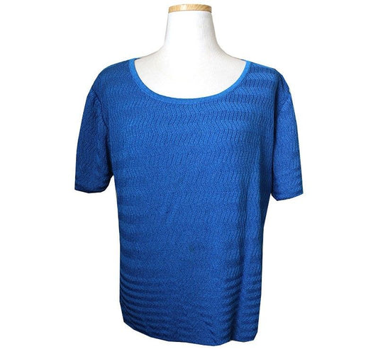 Missoni Blue Knit Short Sleeve Top 55 66 30370946
