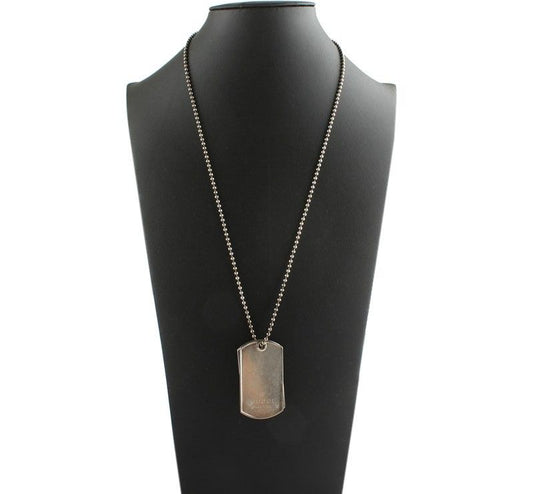 Gucci Silver 925 Double Logo Charm Necklace 26811561