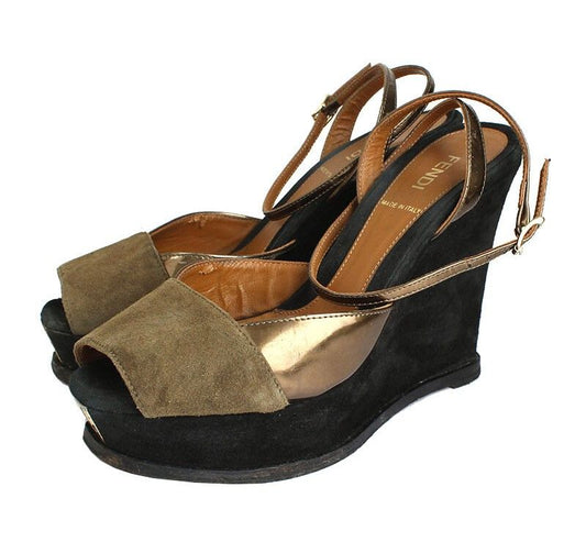 Fendi Suede Platform Sandals 37 12 30861457
