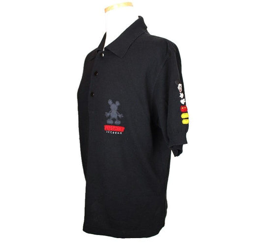 Iceberg Black Disney Character Shredded Sleeve Cotton Top M 26807343