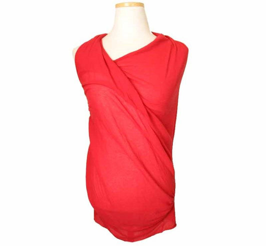 Helmut Lang Red Draped Asymmetrical Cotton Tank Top S 26807301