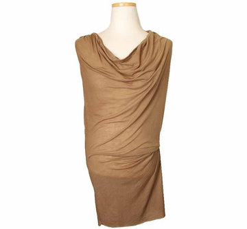 HELMUT LANG コーヒードレープアシンメトリック混紡タンクトップ S 26807256