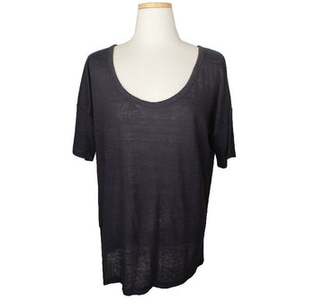 Theory Linen Loose Fit Top in Dark Gray P 26807235