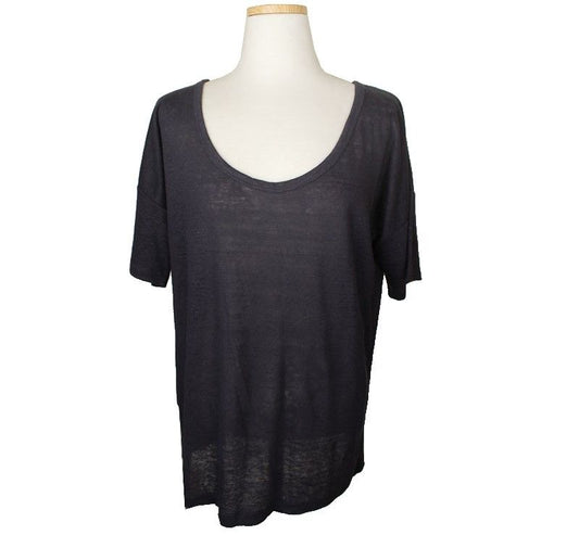 Theory Linen Loose Fit Dark Gray Top P 26807235