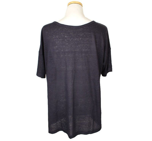Theory Linen Loose Fit Dark Gray Top P 26807235