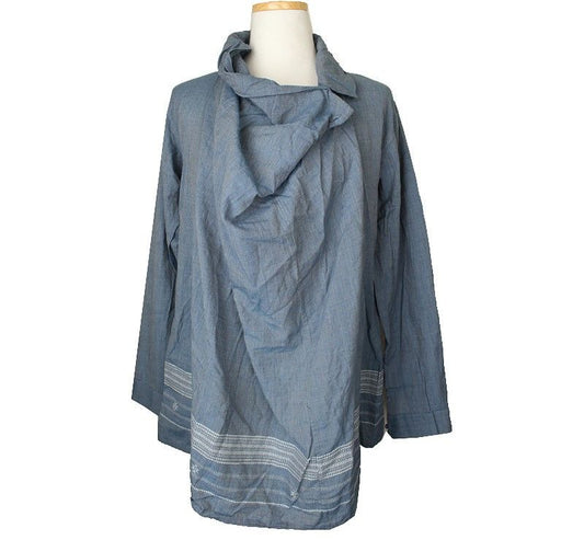 ISSEY MIYAKE Issey Heart Blue Loose Fit Cotton Top 2 26809213