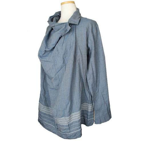 ISSEY MIYAKE Issey Heart Blue Loose Fit Cotton Top 2 26809213