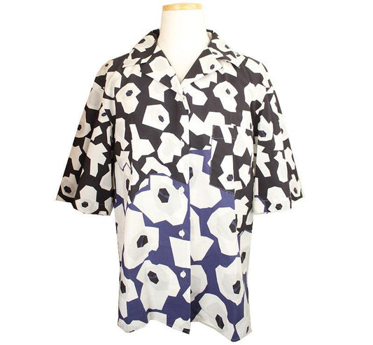 Jil Sander Big Print Color Block Cotton Shirt 40 26809255