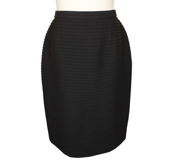 Armani Giorgio Black 3D Striped Wool Skirt 55 26809358