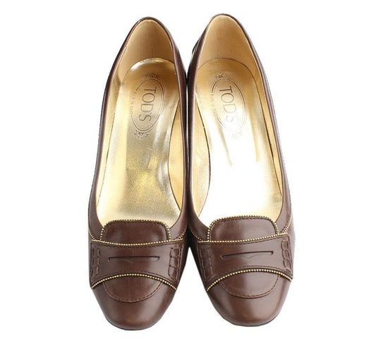 TODS Schwarze Leder Pump mit goldenen Nieten 39 26810762