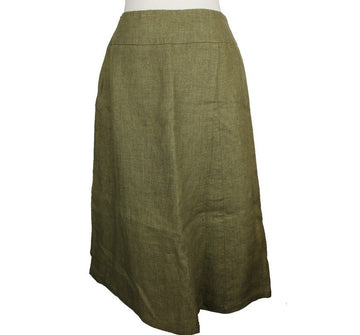 MaxMara Khaki Green Linen Wrap Skirt 38 26809276