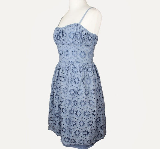 JILL STUART ジルスチュアート 水色 アイレット フラワー ストラップ ワンピース 44 26809317