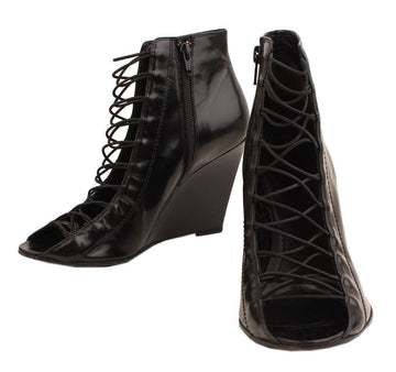 GIVENCHY ブラックレースアップウェッジブーティシューズ 39.5 26810946