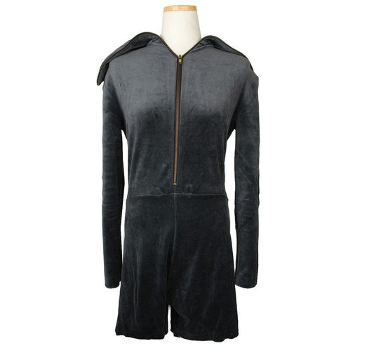 ISSEY MIYAKE イセイ ジングレー ベルベット ジップアップ ジャンプスーツ 44 26809865