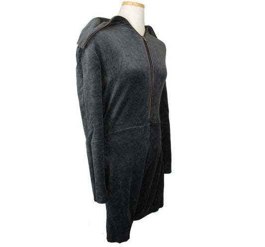 ISSEY MIYAKE イセイ ジングレー ベルベット ジップアップ ジャンプスーツ 44 26809865