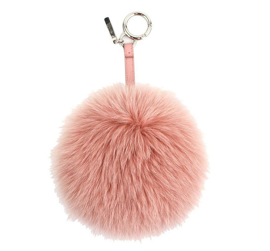 Fendi Baby Pink & Navy Fur Alphabet Silver-tone Bag Charm and Keyring 26811837