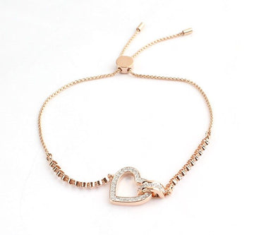 SWAROVSKI ハートチャームクリスタルコンビチェーンブレスレット 26811444