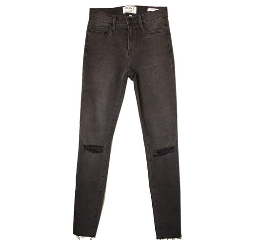 FRAME DENIM FRAME Graue Waschung beschädigte Skinny-Jeans 24 26809778