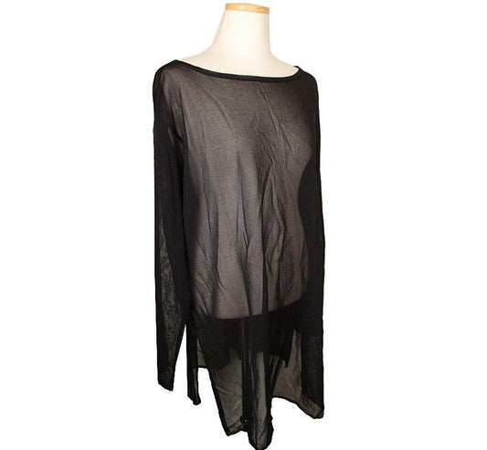 MAXMARA Schwarzes Mesh Lockere Strickoberteil M 26809706