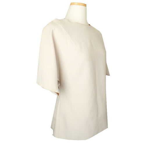 Lanvin Ivory Back Cutting Chiffon Top 82 26807182