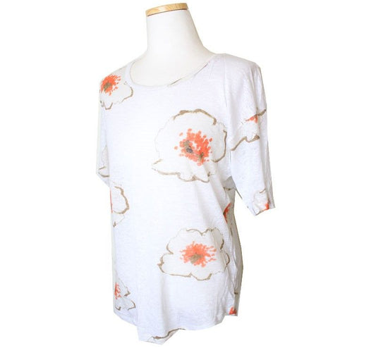 Isabel Marant Flower Printing Linen T-Shirt 26807072