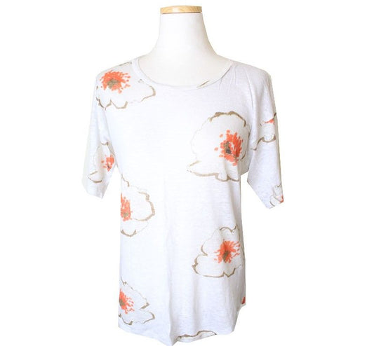 Isabel Marant Flower Printing Linen T-Shirt 26807072